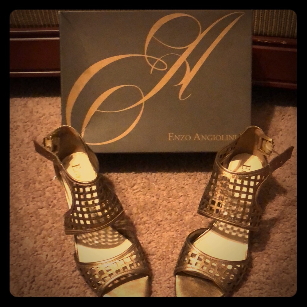 Gold Enzo Angiolini Heel Sandals